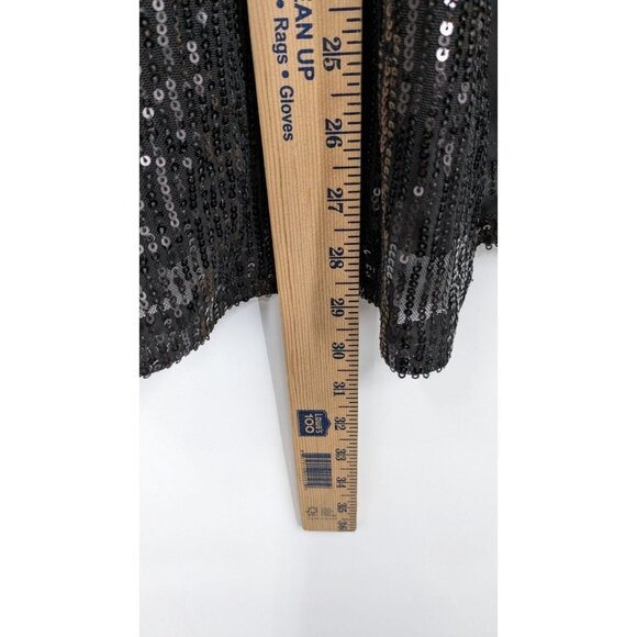 Savanna Jane Sequin Kimono Tunic Cardigan Oversize Open Front Small Women Black - Picture 8 of 10